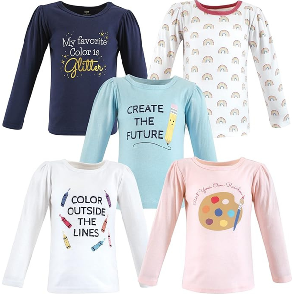 Hudson Baby Unisex Long Sleeve Tee with Creativity (5T)