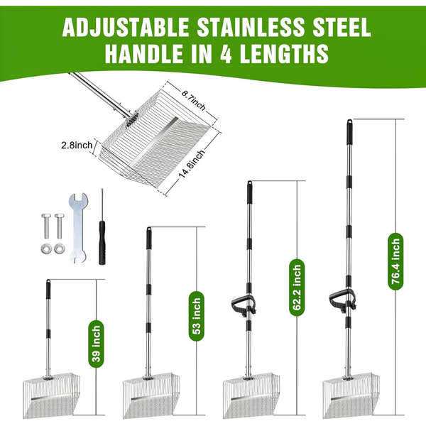 Senlinyu 5-in-1 Large Chicken Poop Scooper with Ergonomic Grip