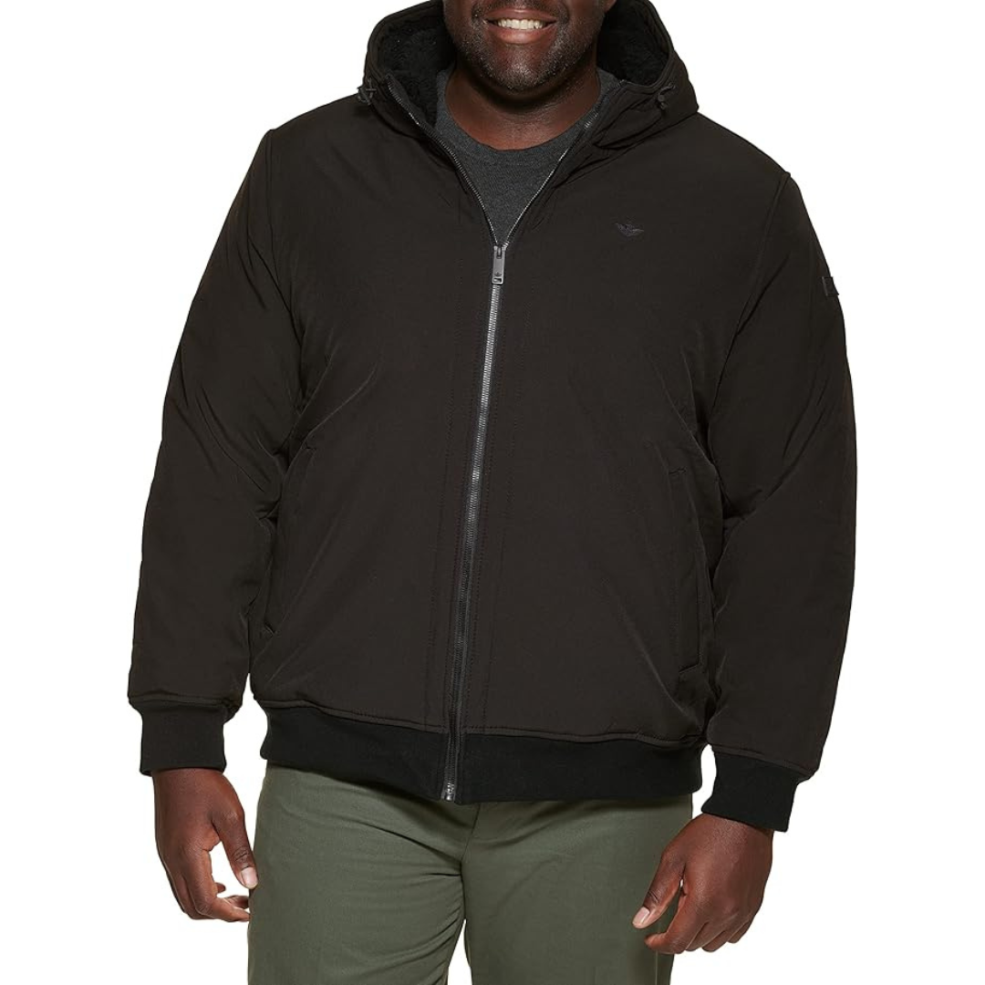 Dockers Men's Softshell Sherpa Lined Bomber Jacket