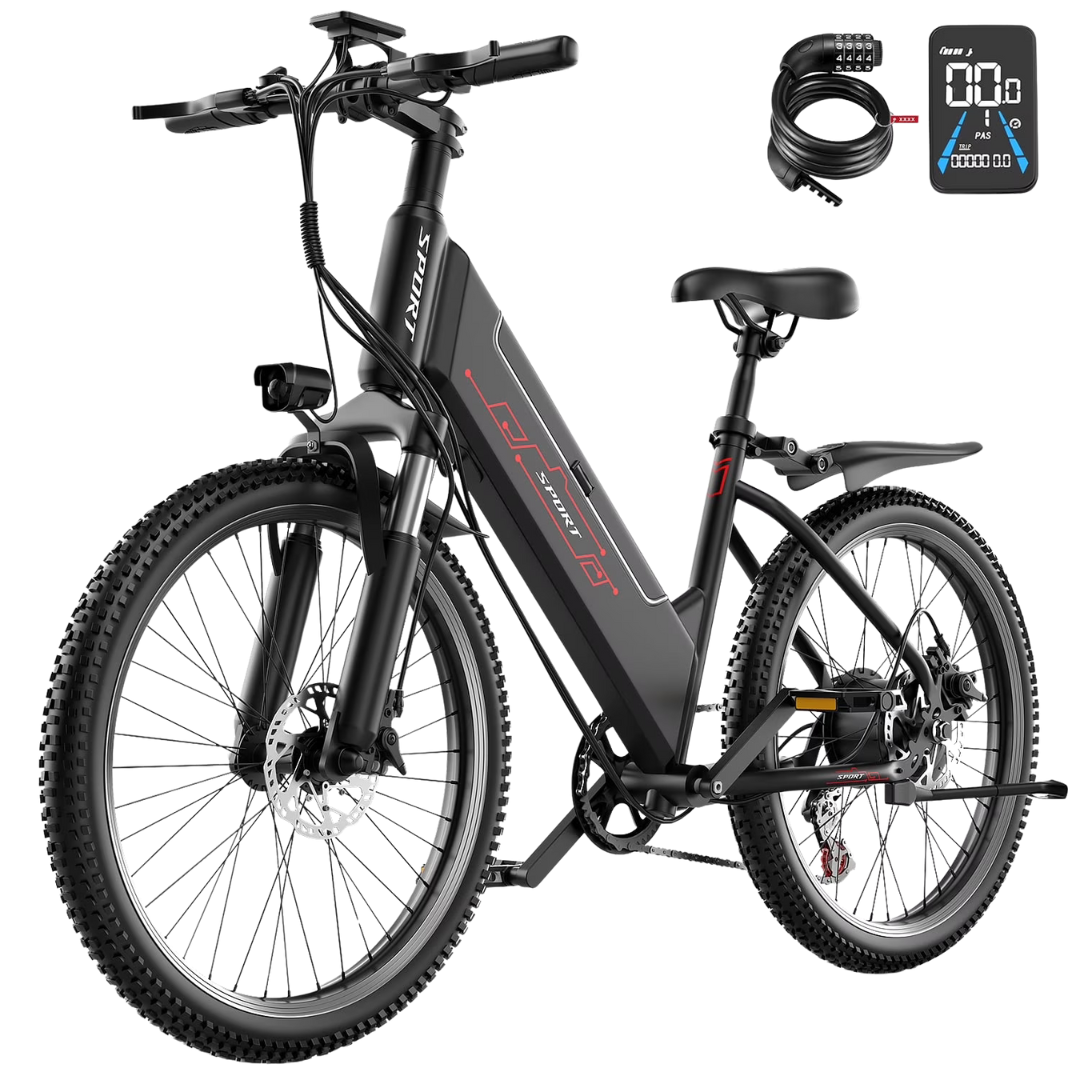 PostJoy F26 Electric 26" Tire Mountain Bike with 55 Miles