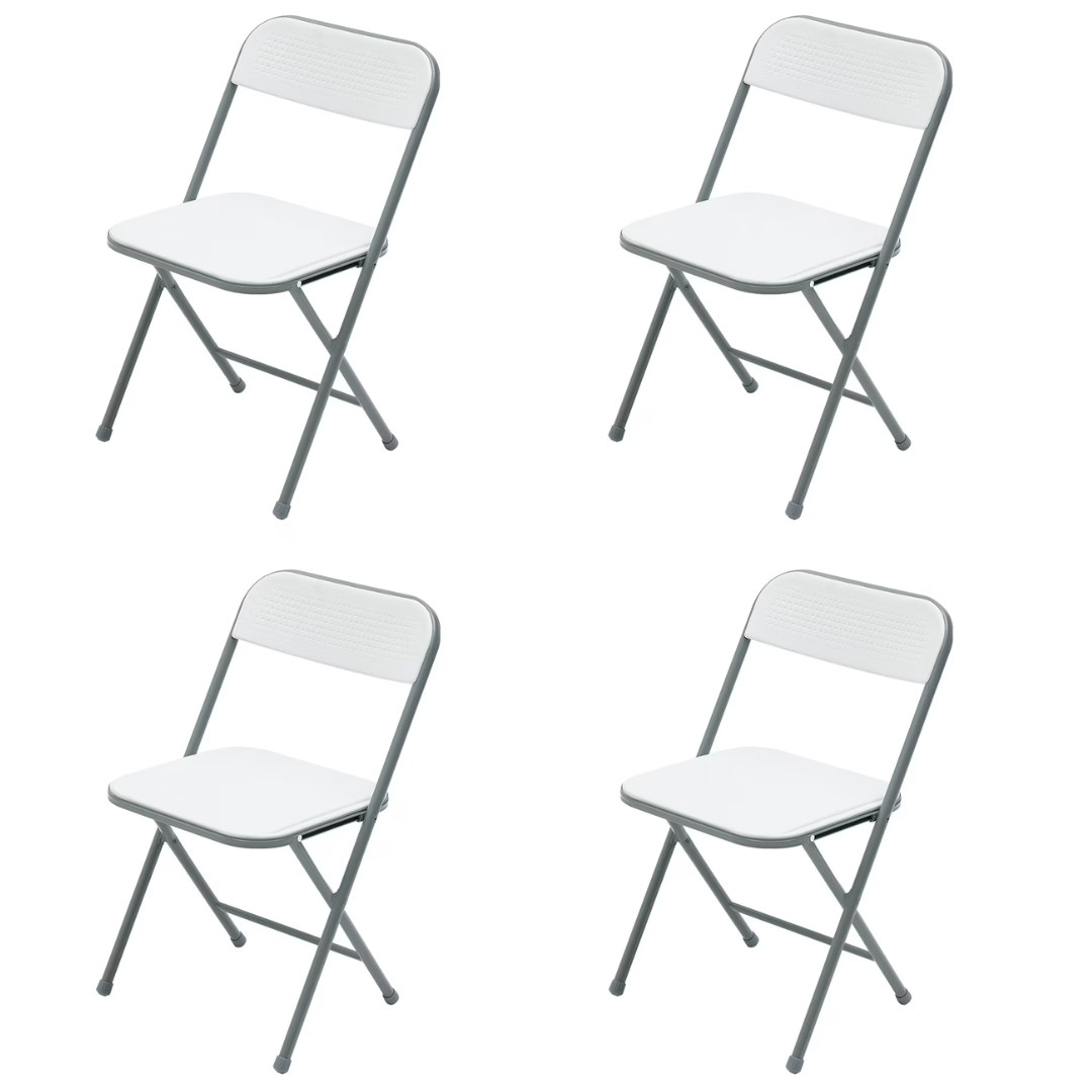 4-Pack Mainstays Resin Folding Chair (White or Black)