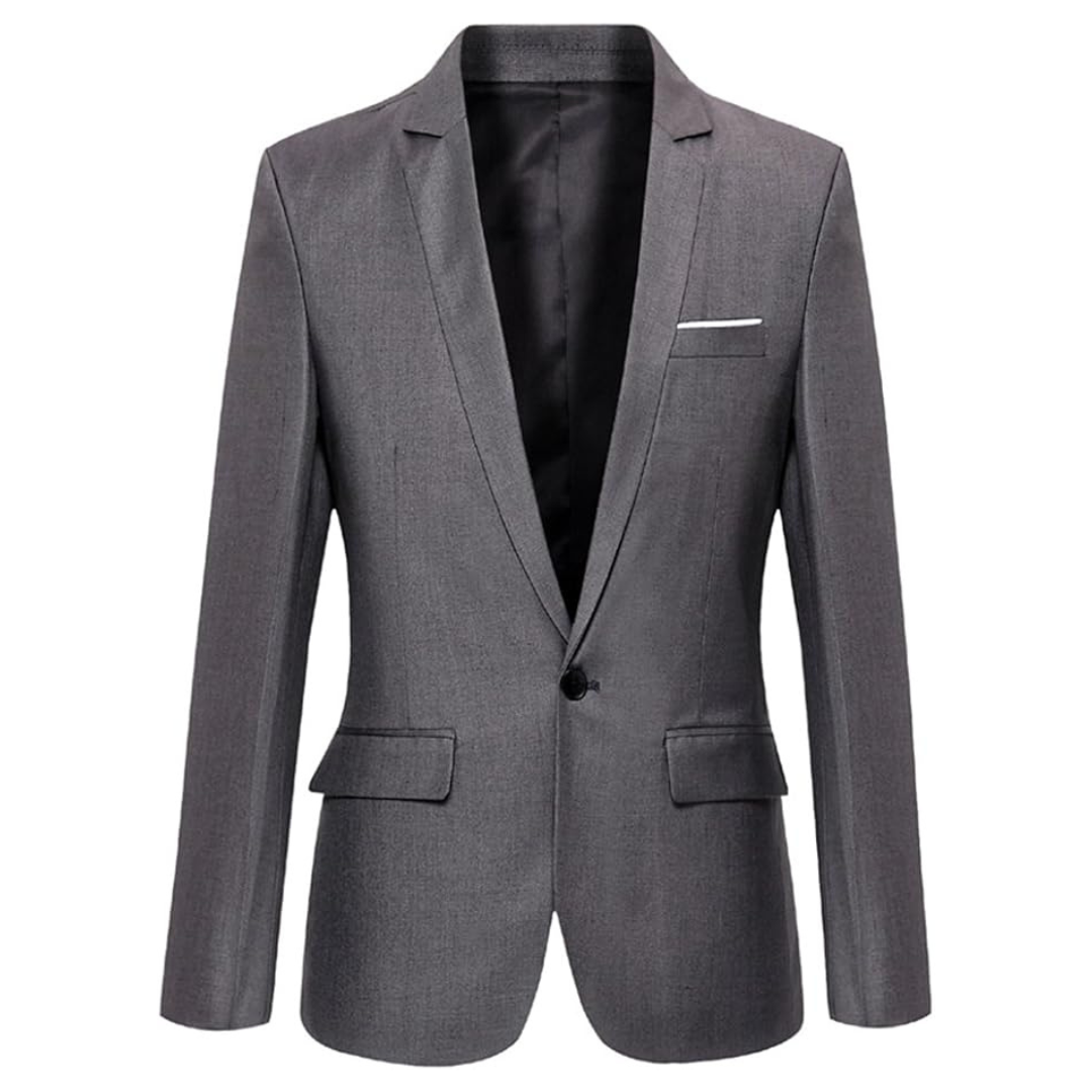 Men's Slim Fit One Button Casual Blazer Jacket