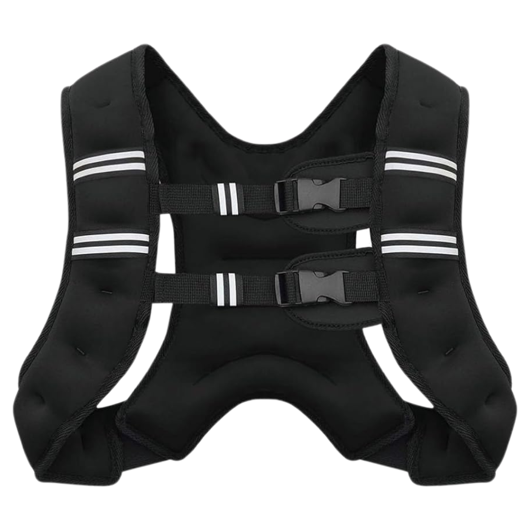Unisex 12 lb Adjustable Weighted Vest With Reflective Stripes
