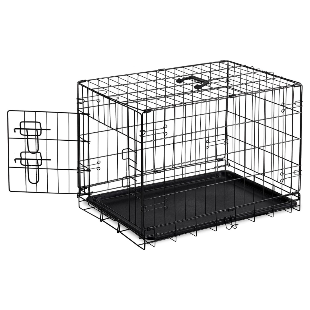 Sweetcrispy 30" Portable Foldable Metal Single Door Dog Crate W/ Secure Lock