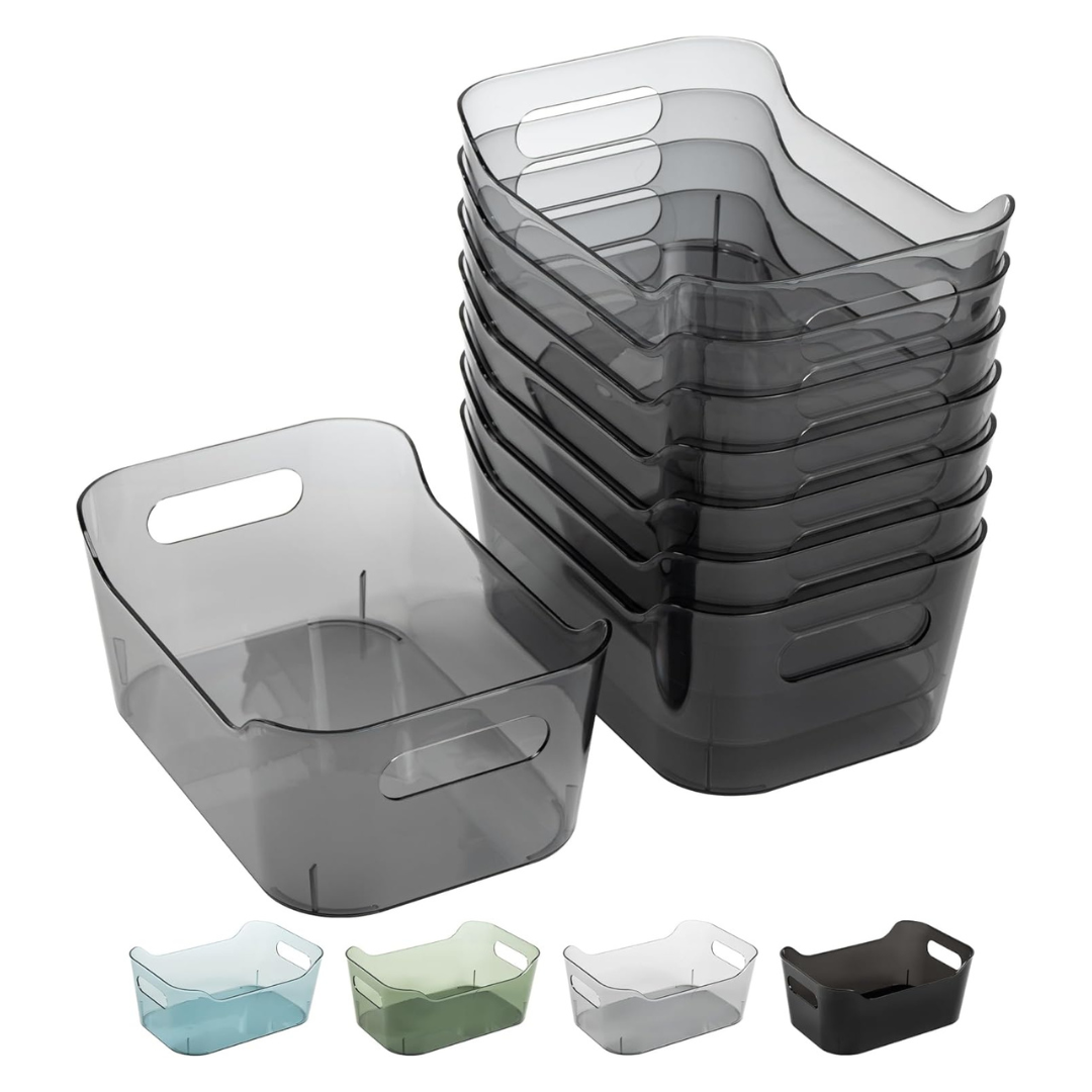 8 Pack Multi-Use Plastic Storage Bins