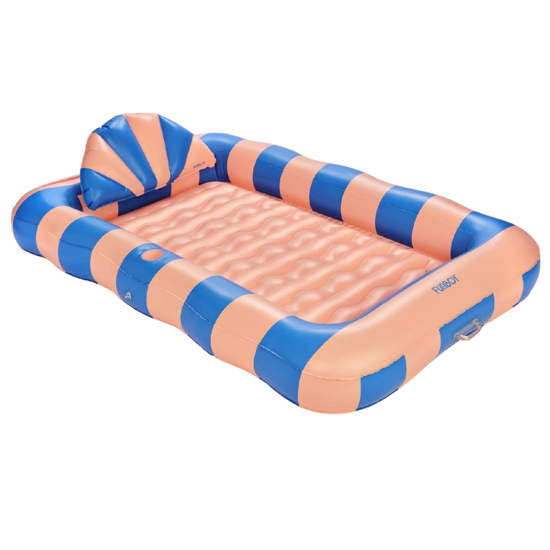 2-in-1 Large Pool Lounger Float With Pillow & Cup Holder