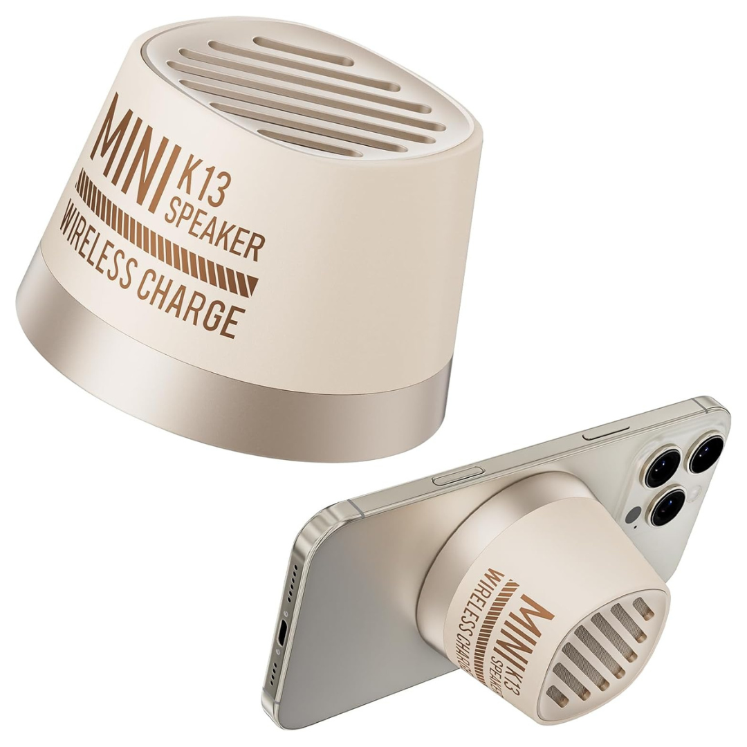Magnetic Bluetooth Speaker With Wireless Charger & Phone Stand