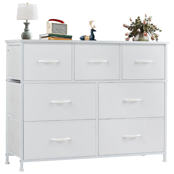 Olixis 7-Drawer Dresser With Wooden Top & Metal Frame