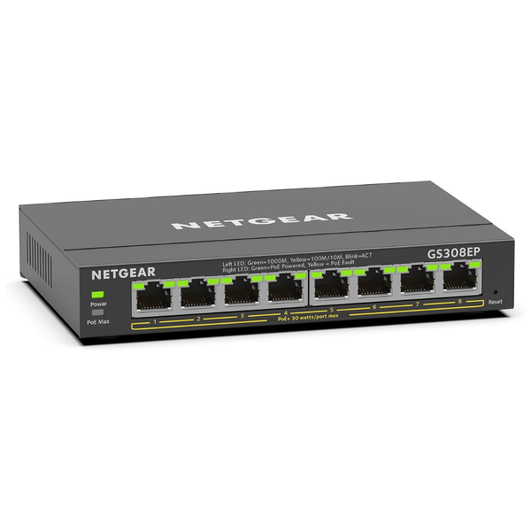 Netgear 8-Port PoE Gigabit Ethernet Plus Switch (GS308EP)