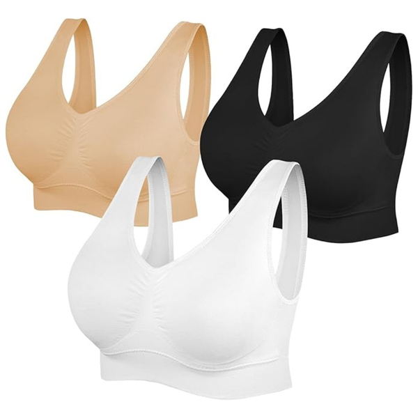 3-Pack Women's Comfort Seamless Stretchy Sports Bra