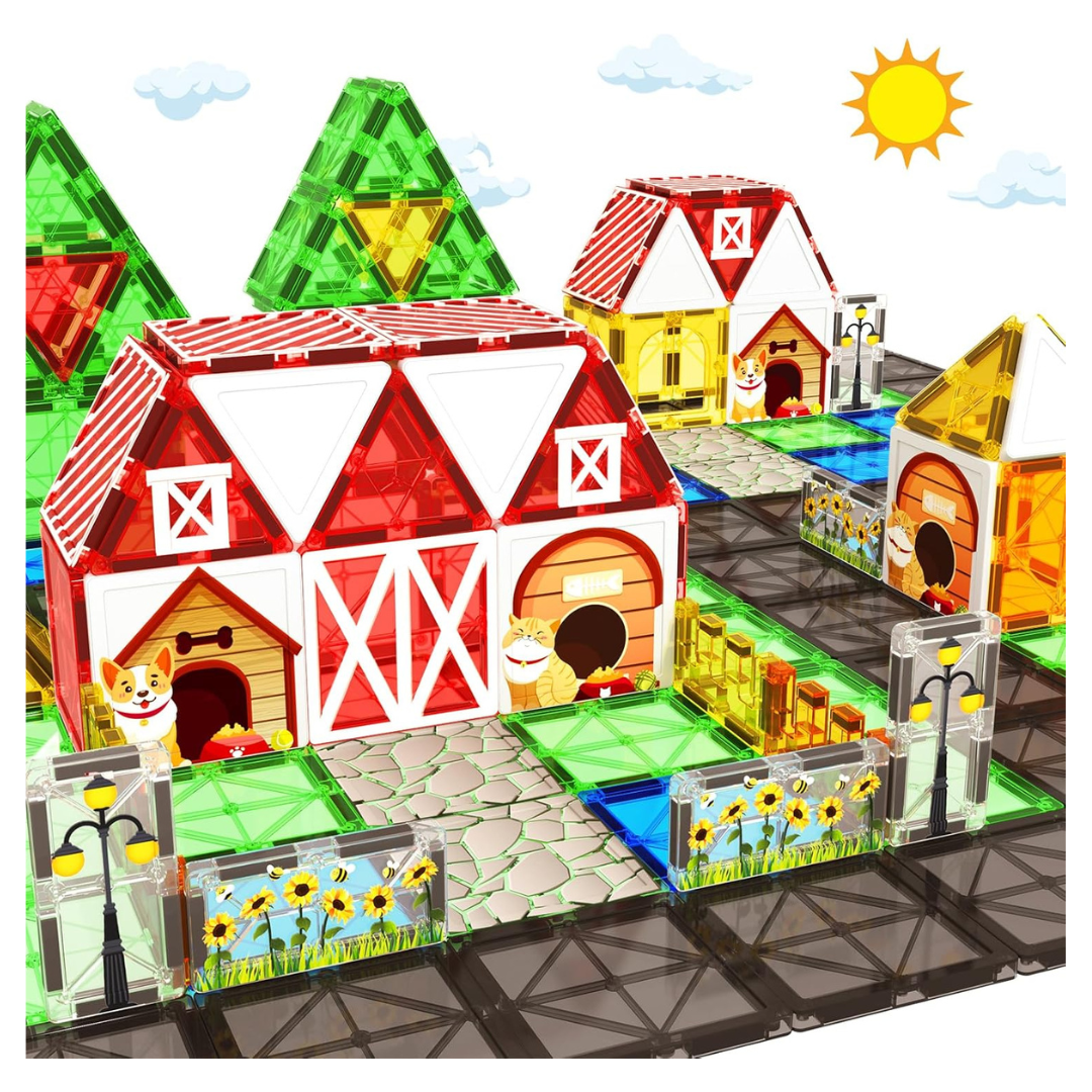 Kids Magnetic Tiles STEM Learning Building Toys Set (Various)