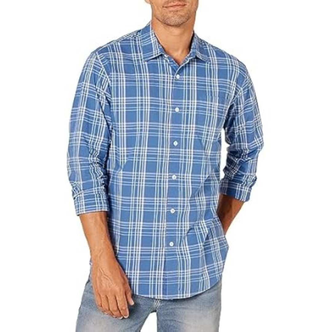 Amazon Essentials Men's Regular-Fit Long-Sleeve Casual Poplin Shirt