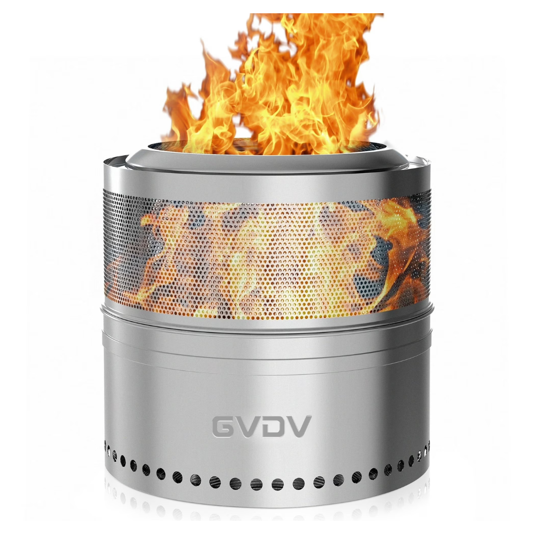 GVDV 18" Camping Smokeless Fire Pit With Bag