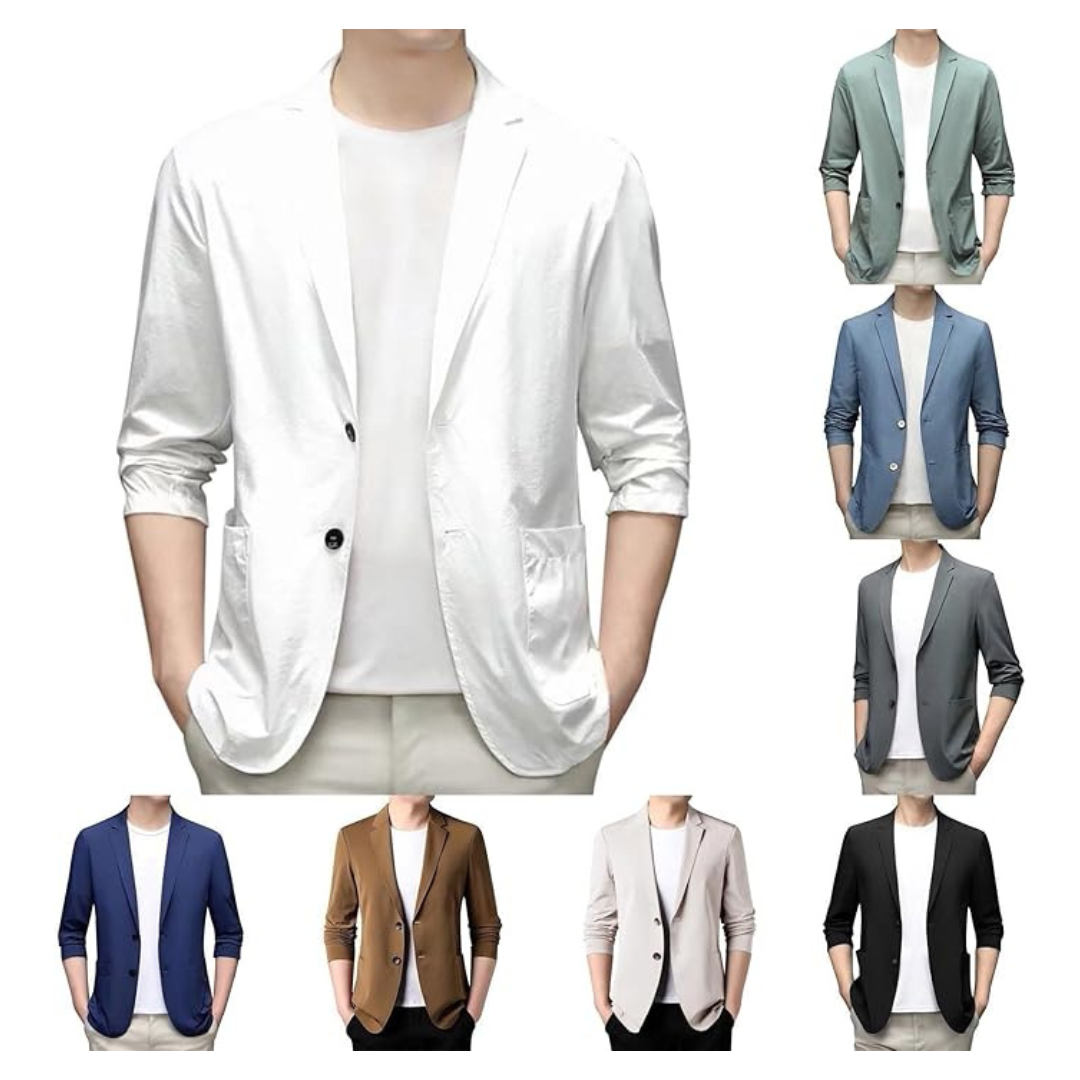 Mens Casual Lightweight One-Button Blazer
