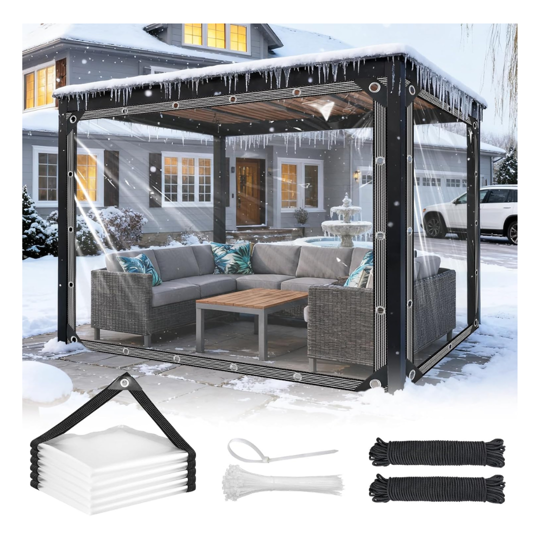 3' x 6' Heavy Duty Waterproof Clear Tarp With Grommets