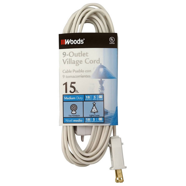 Woods 9-Outlet 15-Foot Extension Cord With Switch