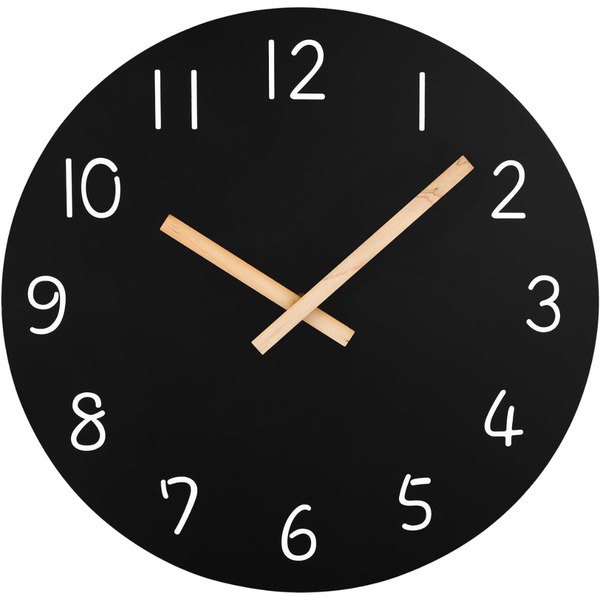 10" Wooden Frameless Silent Quartz Wall Clock