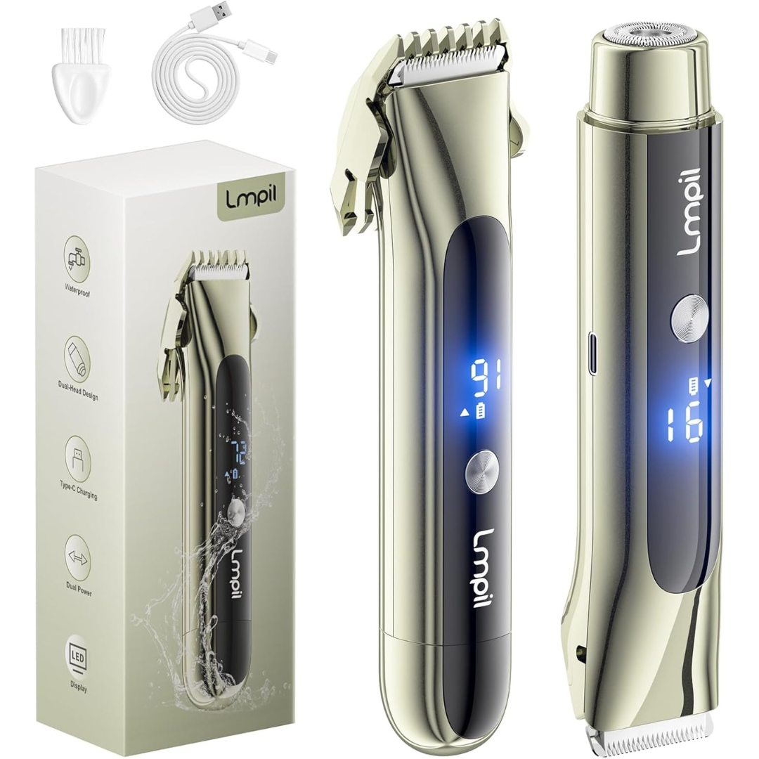 Women's 2-in-1 Electric Razor With Dual Heads & Ceramic Blade