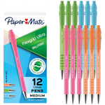 12-Count Paper Mate FlexGrip Ultra 1.0mm Ballpoint Pens
