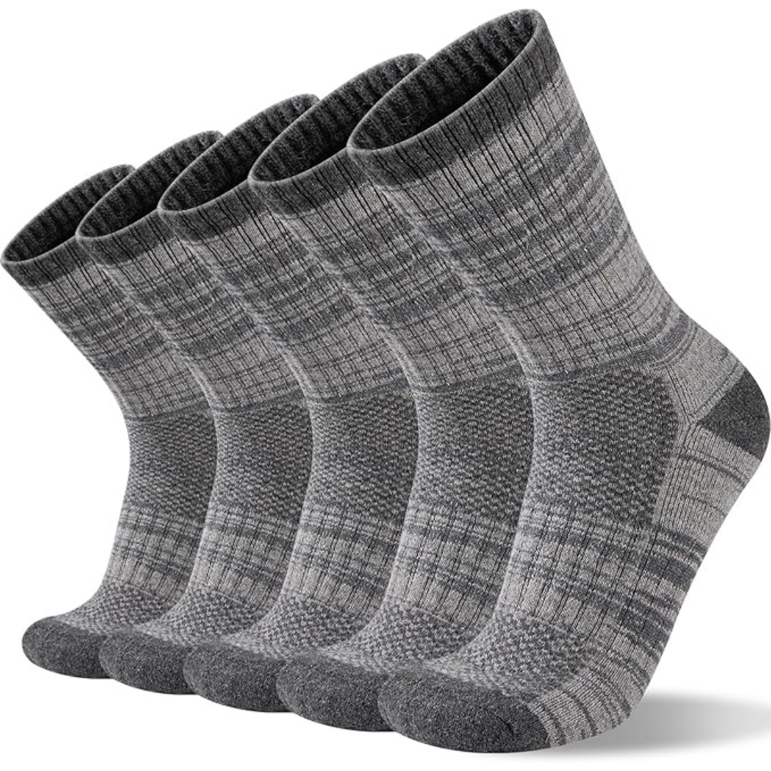 5-Pairs Men's Merino Thermal Crew Socks