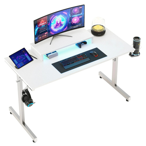 Bestier 42" LED Gaming Desk With Monitor Stand