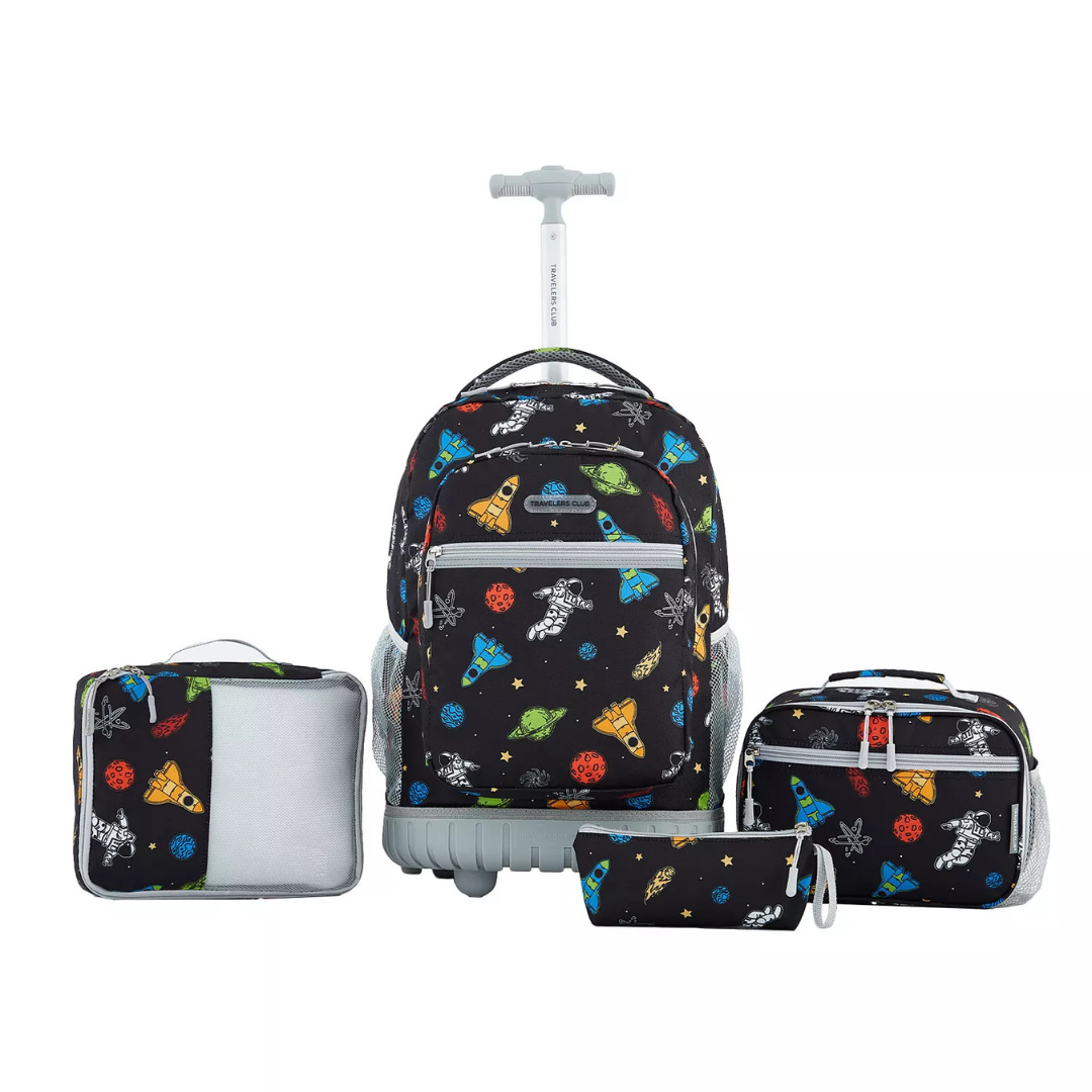 4-Piece Travelers Club Kids Rolling Backpack Luggage Set (2 Colors)