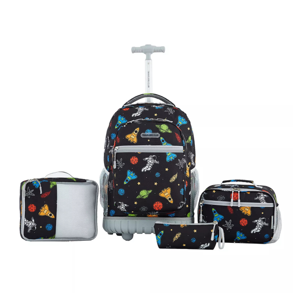 4-Piece Travelers Club Kids Rolling Backpack Luggage Set (2 Colors)
