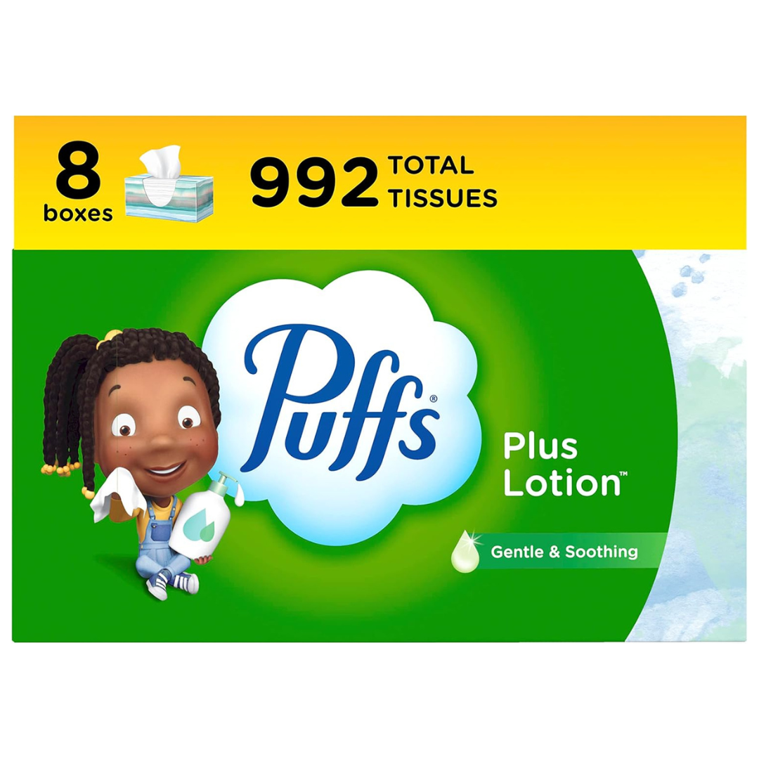 992-Count (8-Pack x 124-Count) Puffs Plus Lotion Facial Tissues
