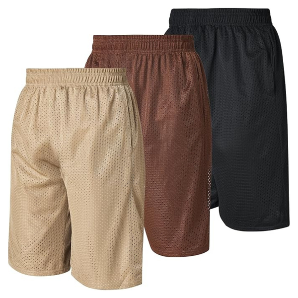 3-Pack Ultra Performance Men's Athletic Mesh Shorts With Pockets