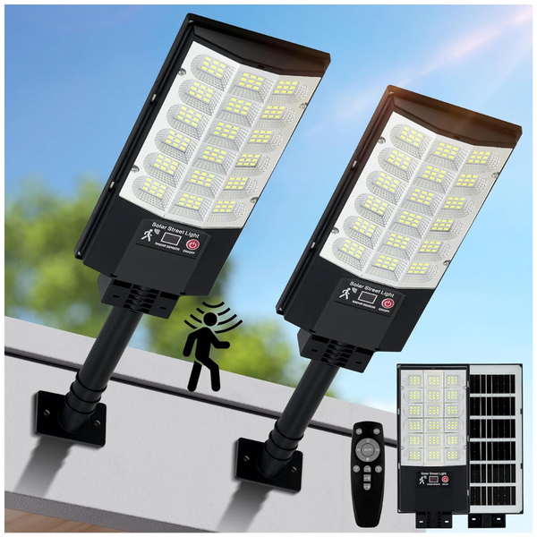 2-Pack Outdoor Motion Sensor Solar Street Lights