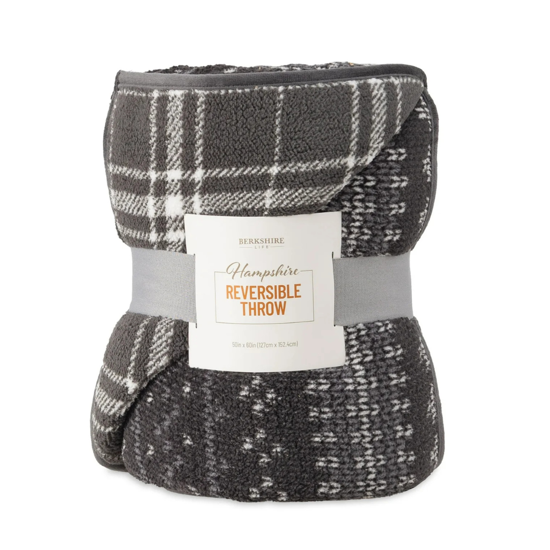 Berkshire Life Reversible Printed Soft Throw Blanket (2 Colors)
