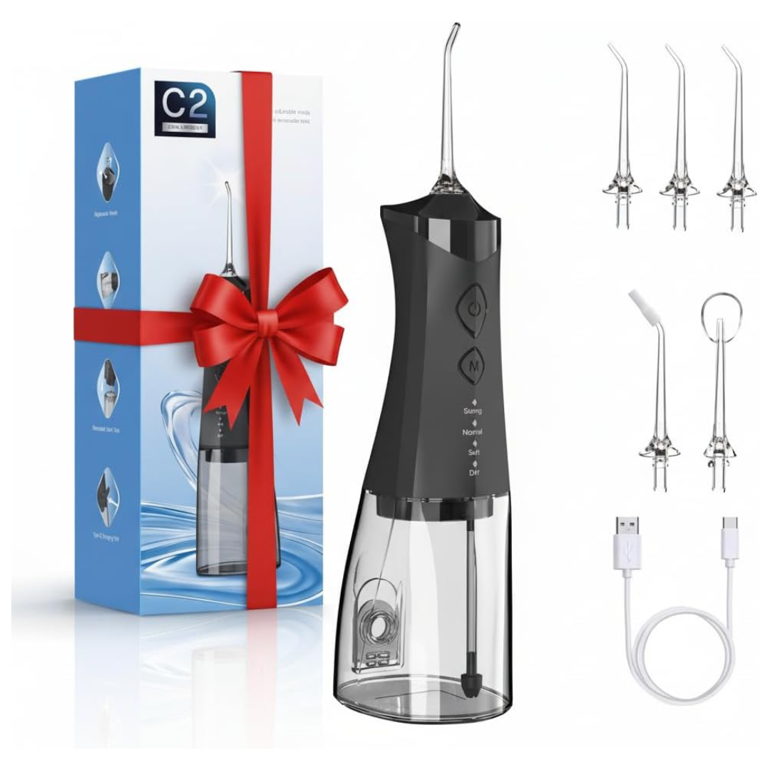350ML Cordless Rechargeable Water Dental Flosser With 4 Tips