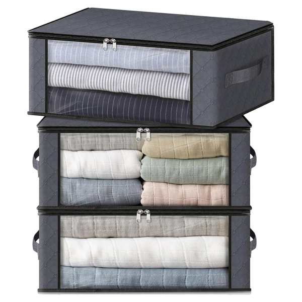 3-Pack HomeHacks Foldable Clothes Storage Bags