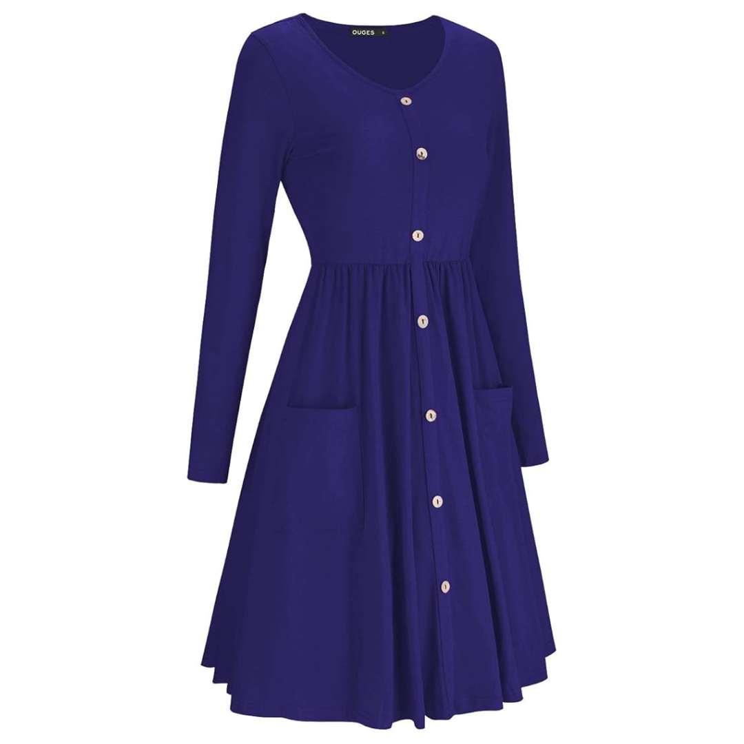 Women's Fall Long Sleeve Midi Dresses