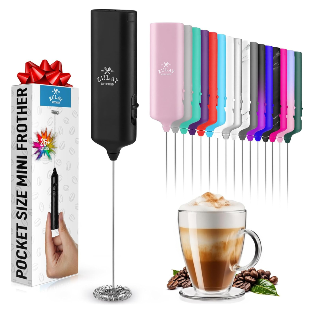Powerful Handheld Stocking Stuffer Milk Frother Wand (3 Colors)