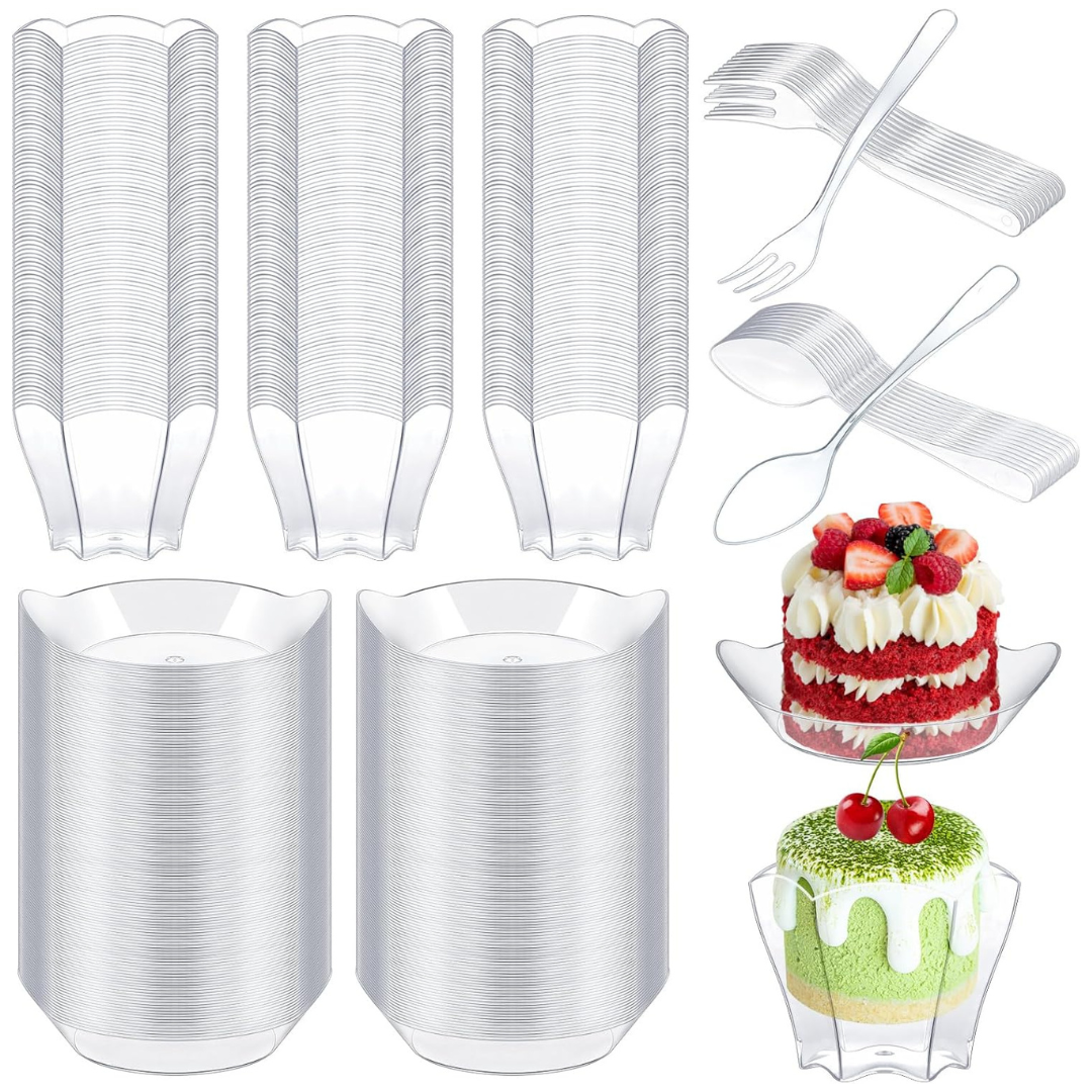 400-Piece Mini Dessert Plates Set With Forks & Spoons