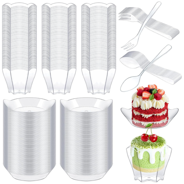 400-Piece Mini Dessert Plates Set With Forks & Spoons