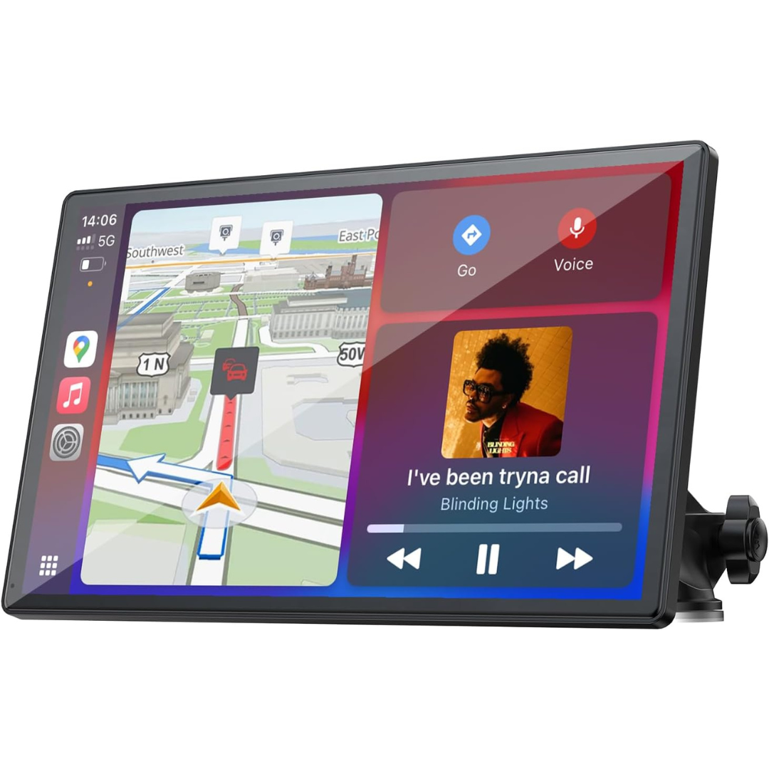 Topexplore Portable 9" Wireless CarPlay & Android Auto Screen