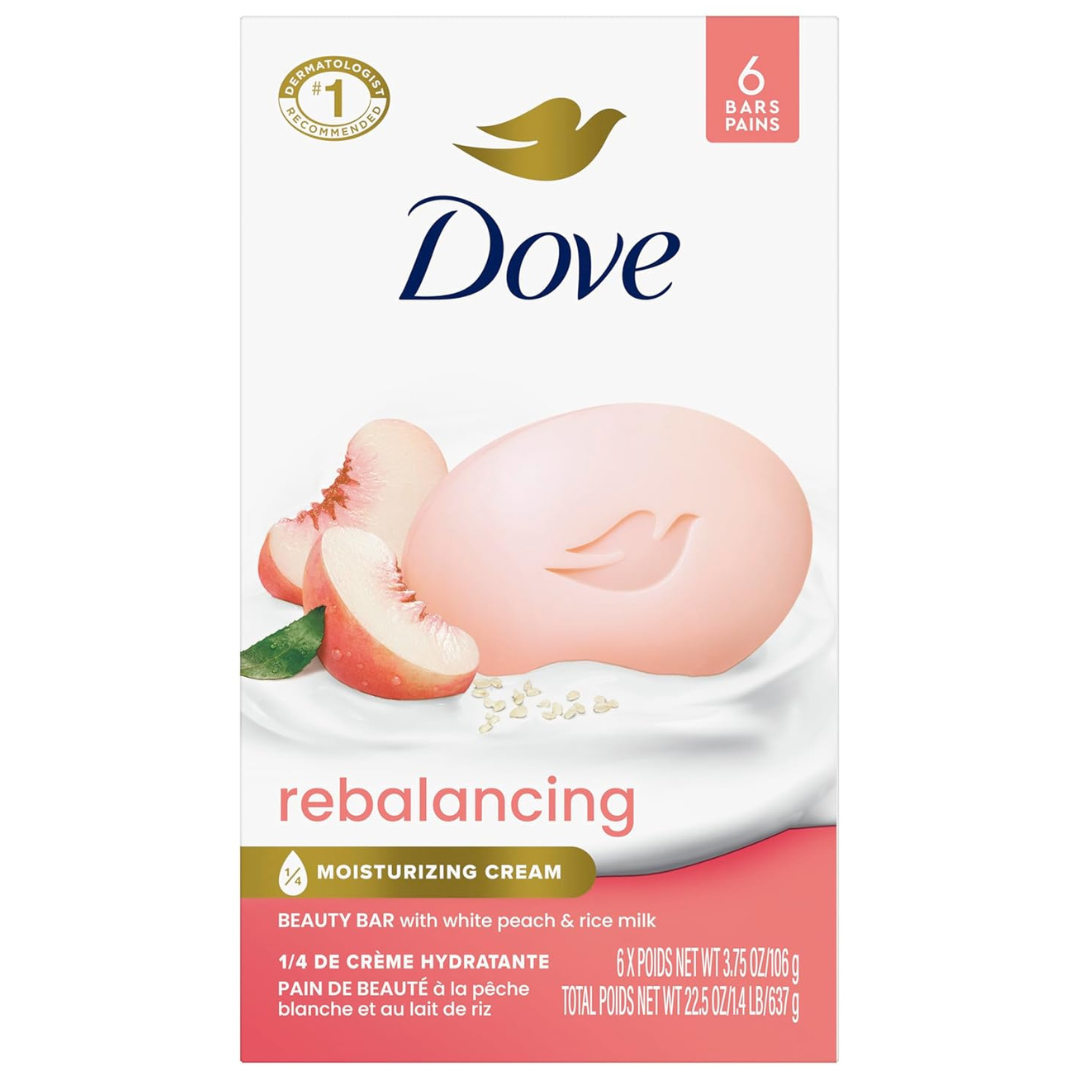 6-Count Dove White Peach & Rice Milk Beauty Bar Soap
