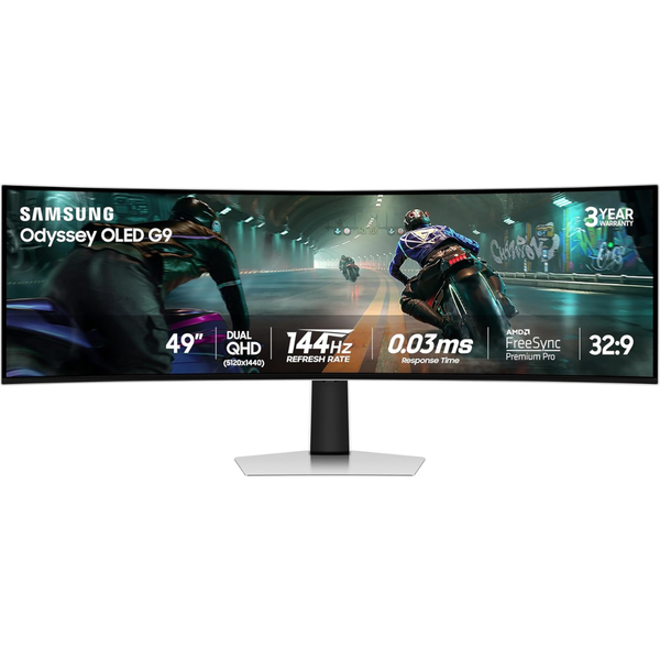 49" Samsung Odyssey G9 Curved 144Hz 0.03ms HDR OLED Freesync And G-SYNC Compatible Gaming Monitor