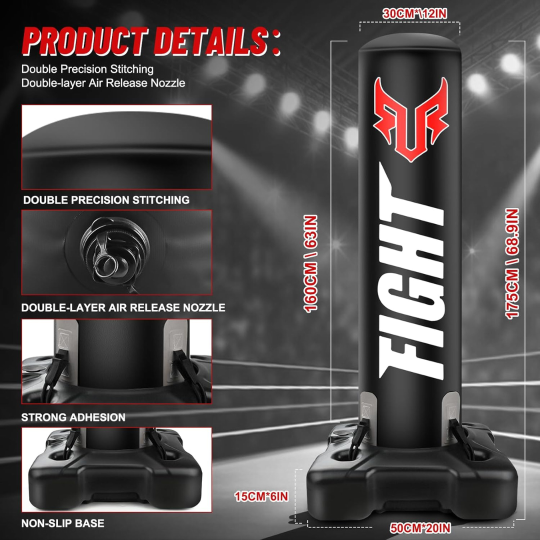 Adults Standing Punching Bag With Stand, MMA Gloves And Pump