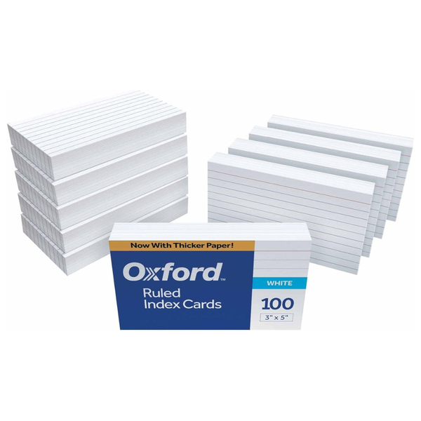 1000-Count Oxford 31EE 3" x 5" Ruled Index Cards