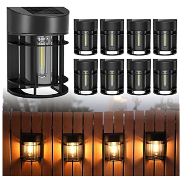 8-Pack Doeslag Outdoor Waterproof Solar Powered Fence Lights