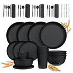 48-Piece GPED Wheat Straw Dinnerware And Cutlery Set