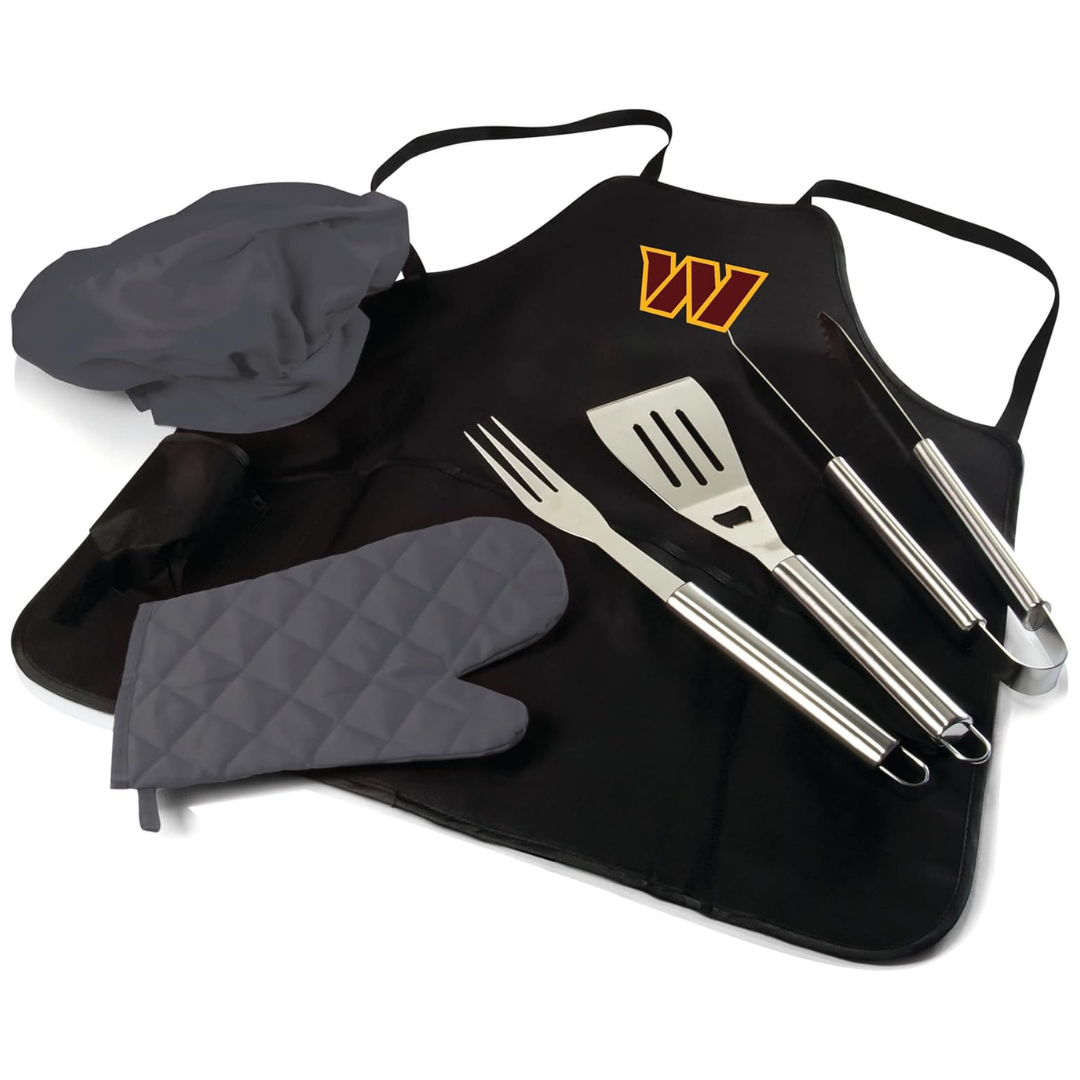 Picnic Time Washington Commanders BBQ Apron Tote Pro Grill Set