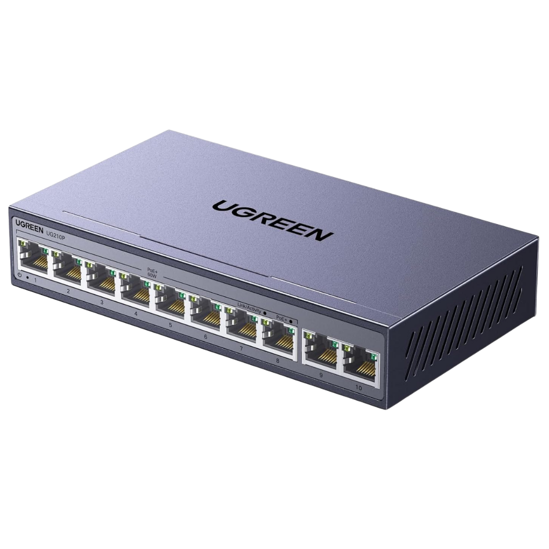 10-Port UGREEN PoE Gigabit Switch W/ 8 PoE+@60W & 2 Uplink