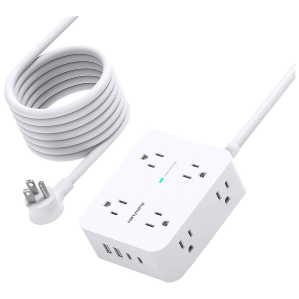Hanycony 10Ft Extension Cord Surge Protector