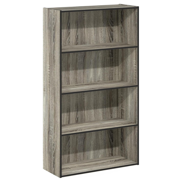 9.4" x 23.6" x 41.7" Furinno 4-Tier PASIR Open Bookshelf