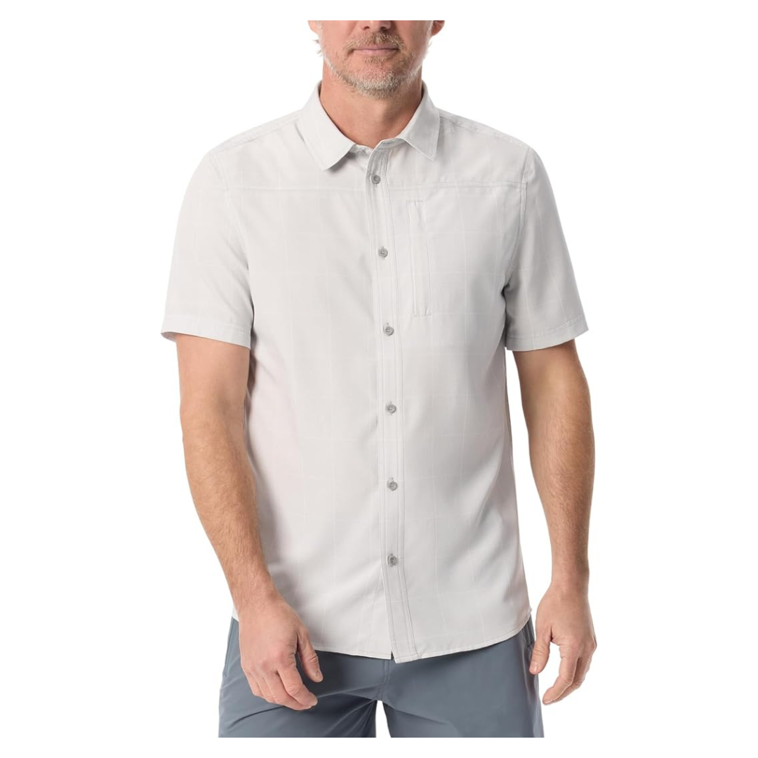 Men's UV Protection Cationic Button Up Short Sleeve Shirt