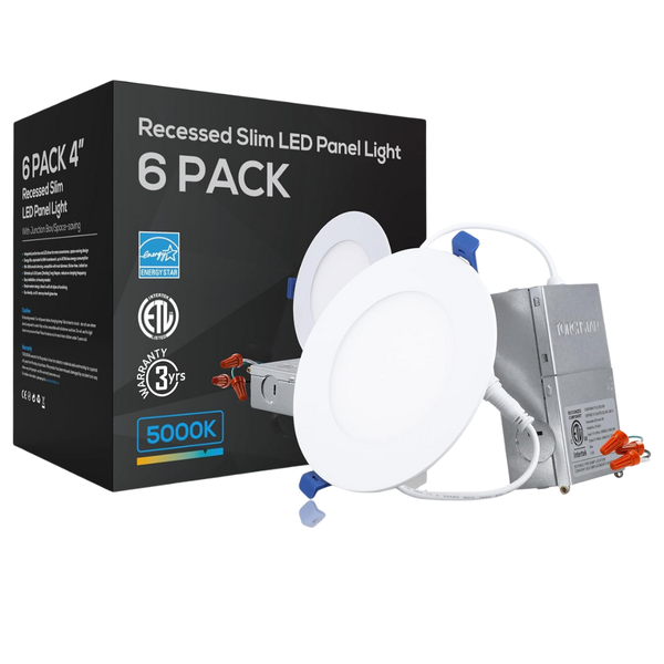 6-Pack Torchstar 4" Slim Recessed Lighting With Junction Box